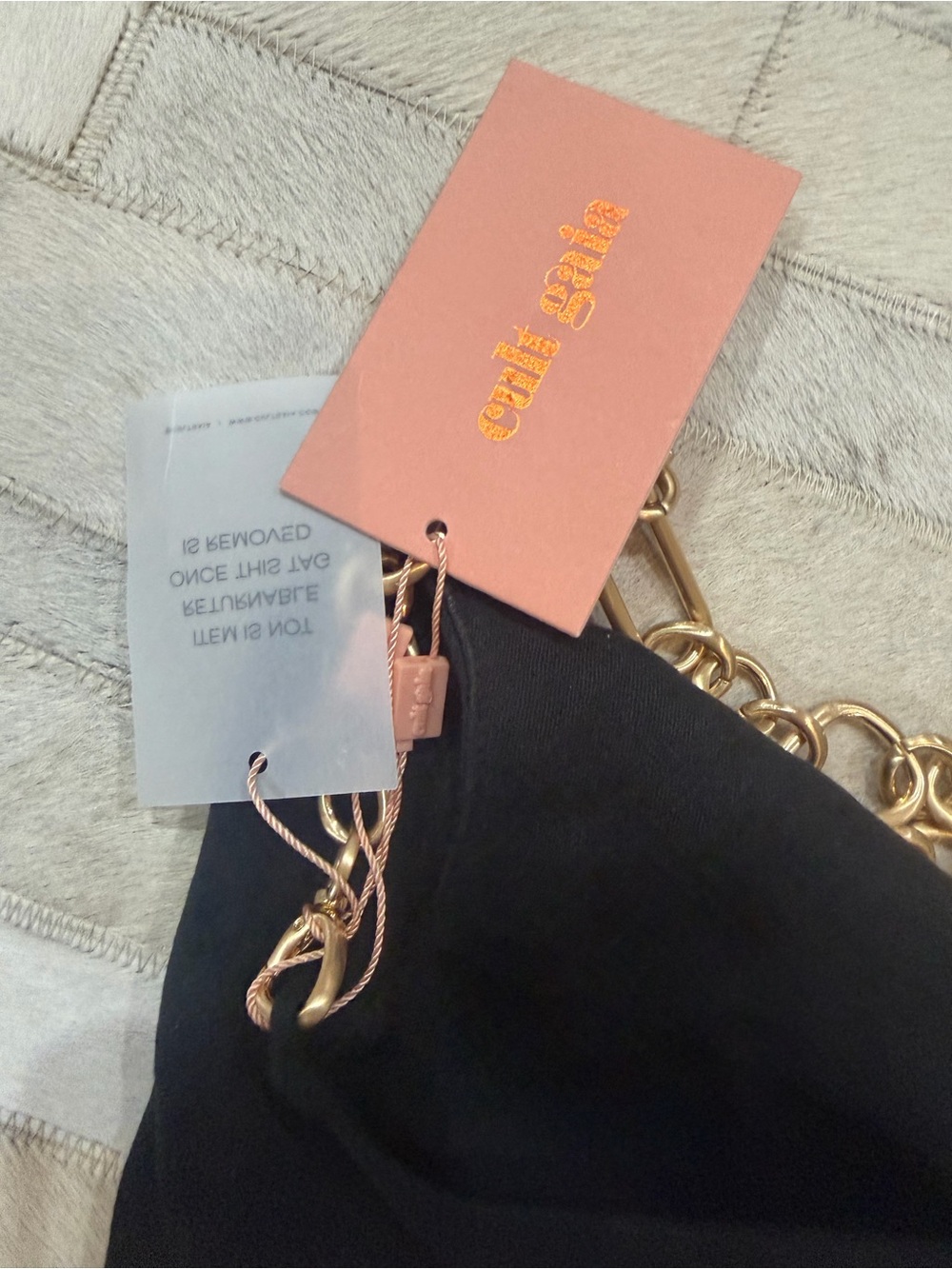 Cult Gaia Black Chain-Strap Square Neck Crop Top - Picture 5 of 7
